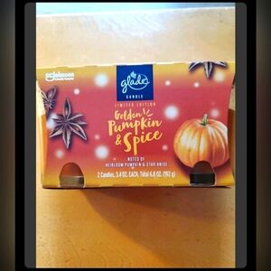 Glade Golden Pumpkin & Spice Candle Set Two Pack Limited Edition Holiday New